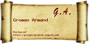 Gromen Armand névjegykártya